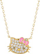 Hello Kitty Necklace for Women 18" Official License, Cubic Zirconia Pendant