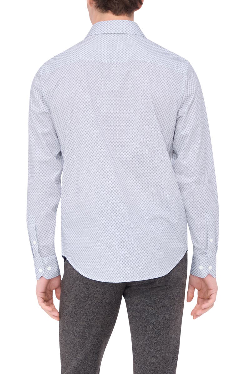 Bugatchi James OoohCotton<sup>®</sup> Geo Print Button-Up Shirt, Alternate, color, White