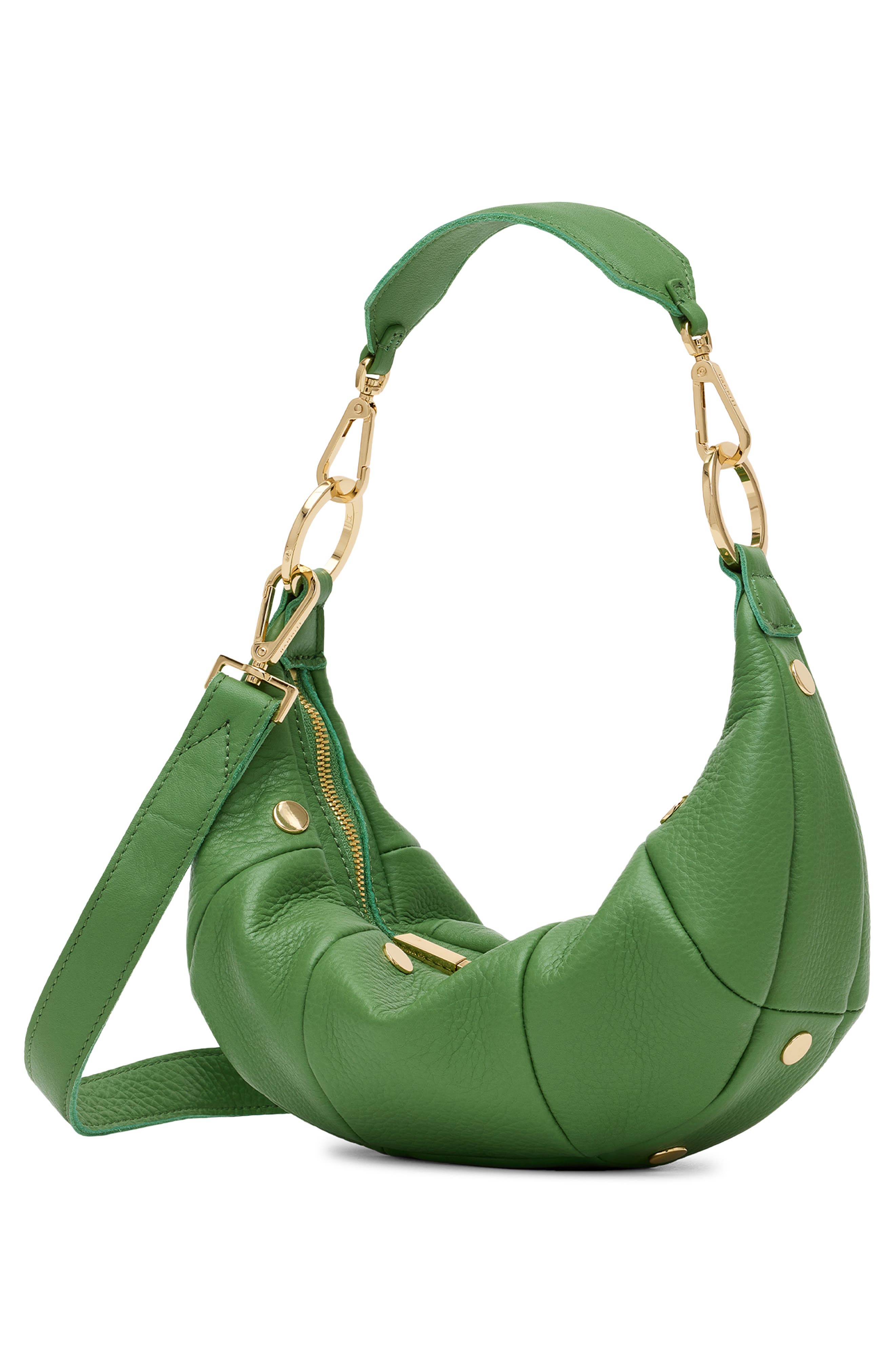 HAMMITT Small Erica Leather Shoulder Bag, Alternate, color, Calypso Pebble/ Gold