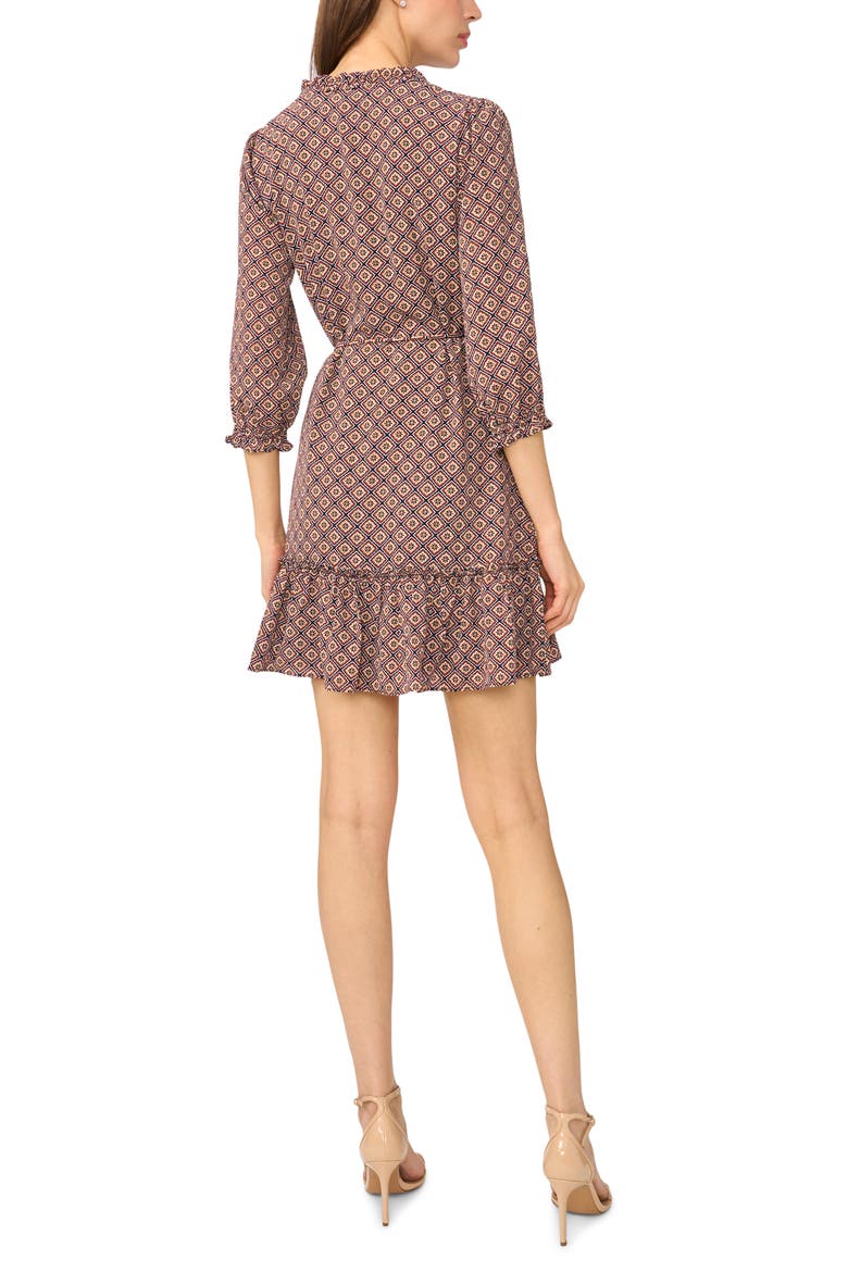 Ruffle V Neck Minidress, Alternate, color, HAZEL