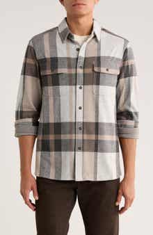 7 Diamonds Generation Plaid Stretch Flannel Button-Up Shirt