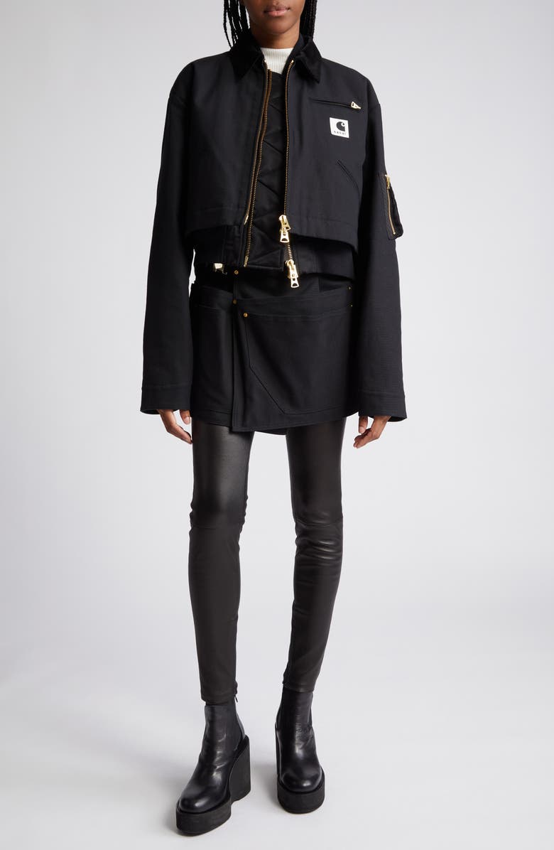 Sacai Carhartt WIP Apron Wrap Miniskirt, Alternate, color, 
