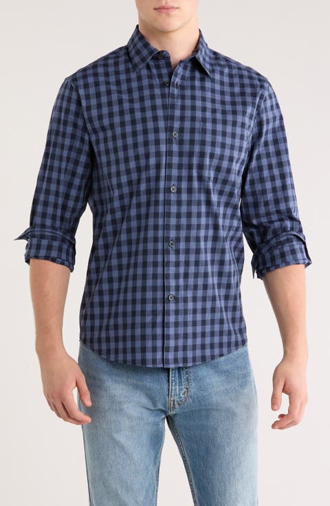 Plaid Poplin Button-Up Shirt