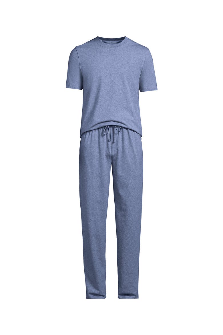 Short Sleeve Knit Jersey Pajama Set, Alternate, color, Blue Flint Heather