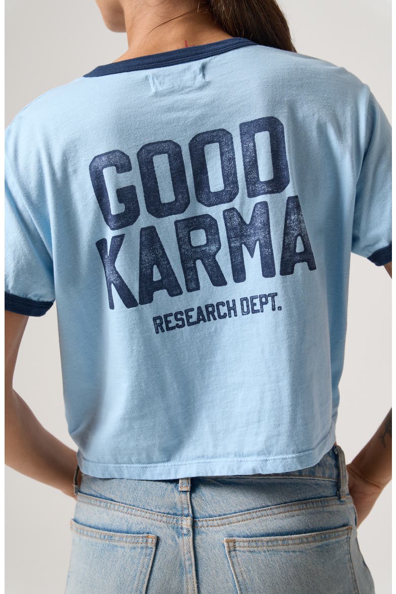 Good Karma 777 Graphic Cropped T-Shirt, Alternate, color, BLUE MIST