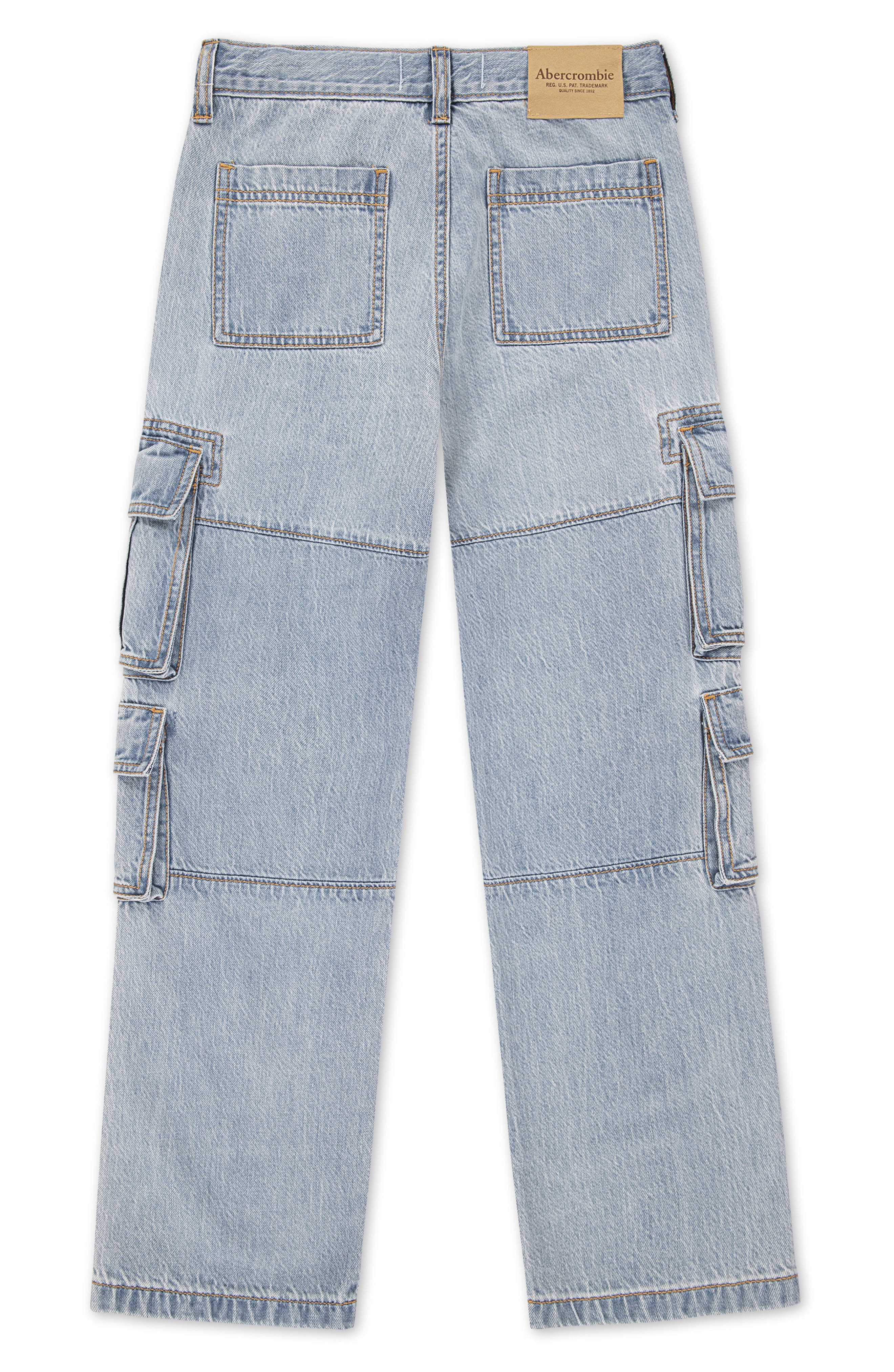 abercrombie kids Kids' Baggy Denim Cargo Pants — фото 5