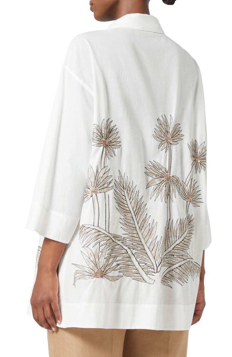 Marina Rinaldi Goya Beaded Jacket, Alternate, color, Optical White