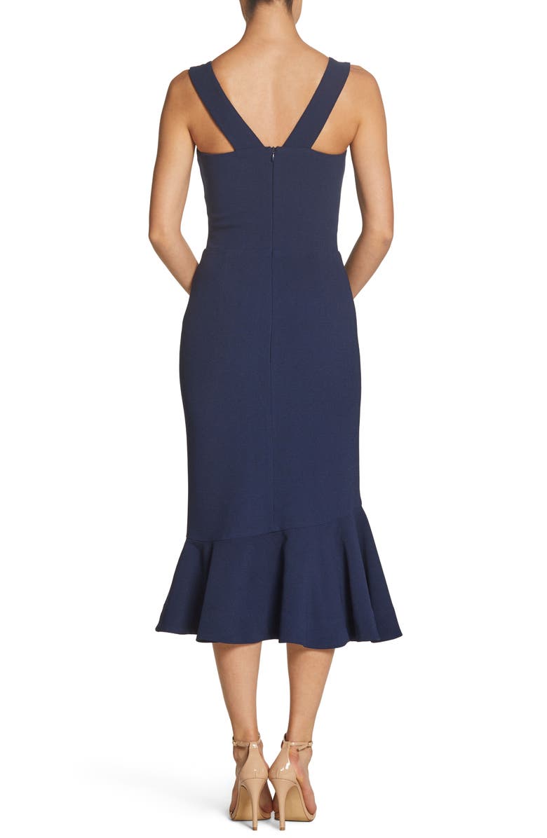 Dress the Population Monica Tea Length Trumpet Dress, Alternate, color,