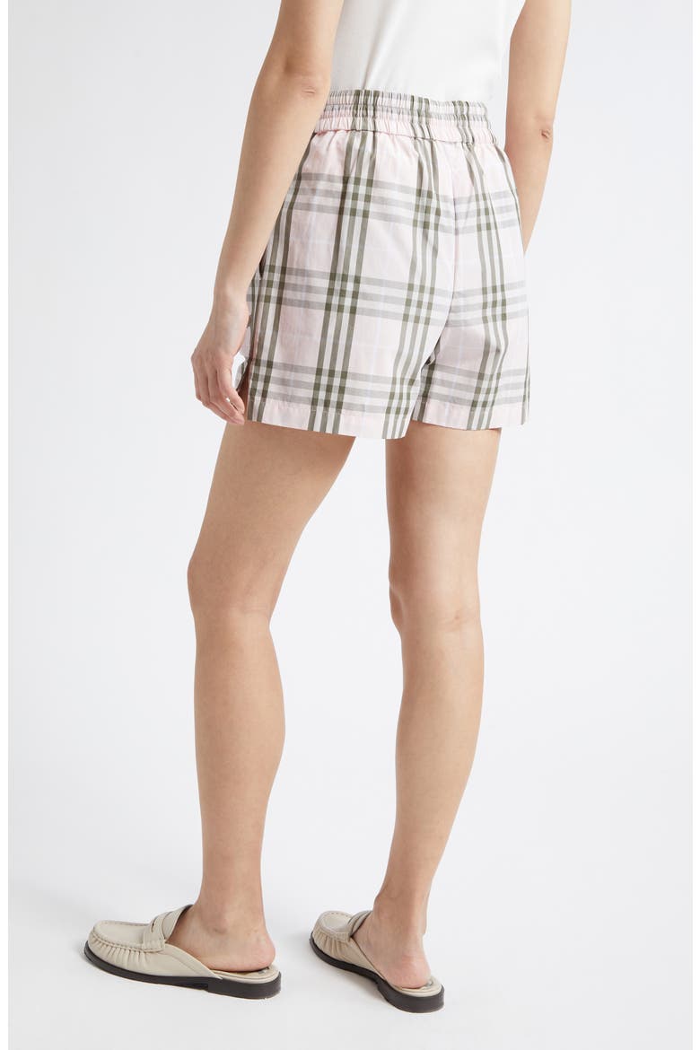 Evelyn Check Cotton Drawstring Shorts, Alternate, color, MALLOW PINK IP CHECK