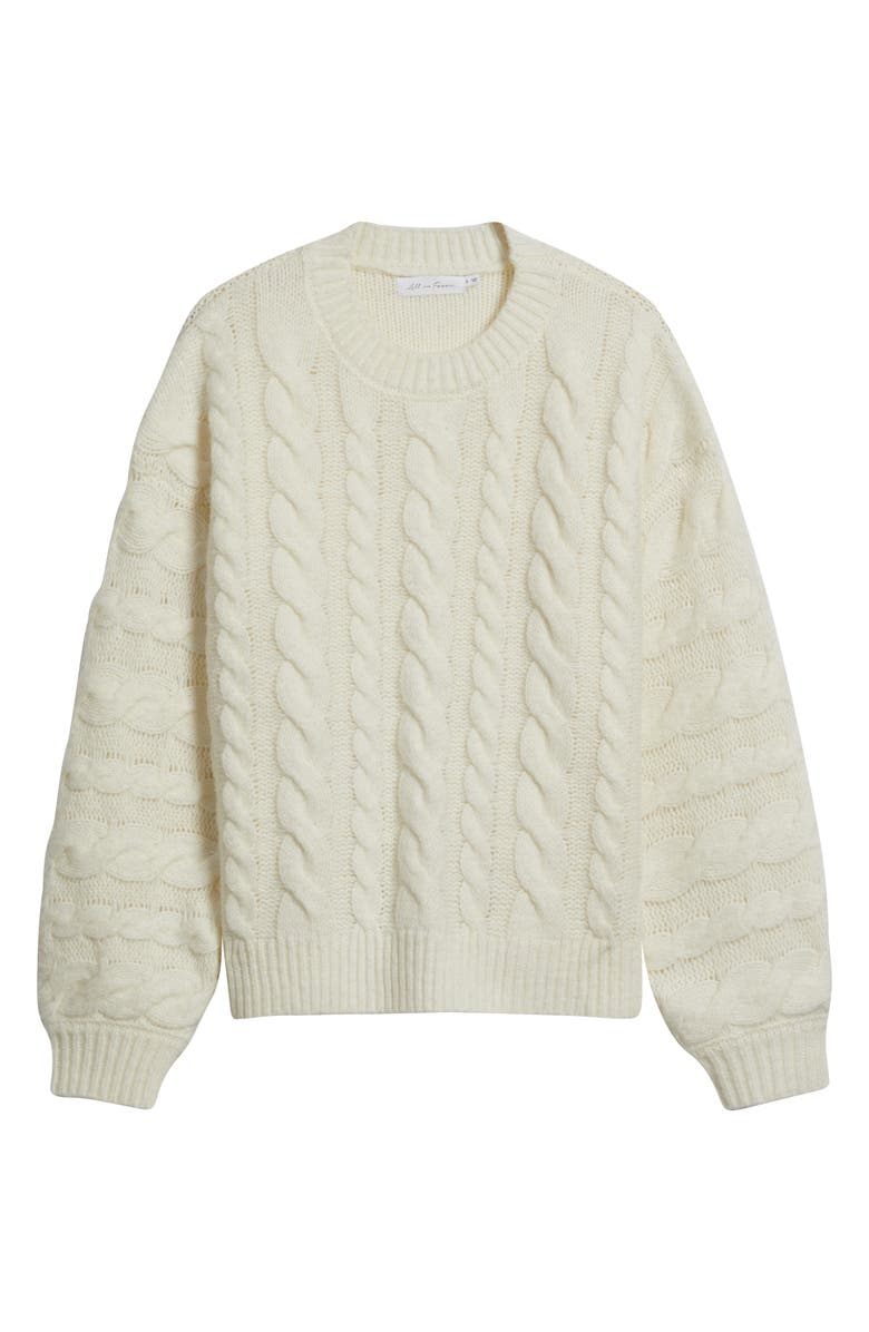 All in Favor Oversize Cable Knit Sweater, Alternate, color, Ivory