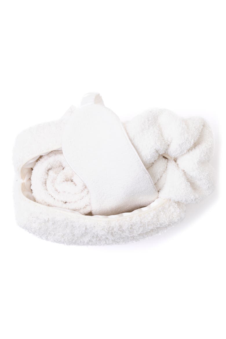 CozyChic™ Eye Mask, Socks & Scrunchie Travel Set, Alternate, color, CREAM