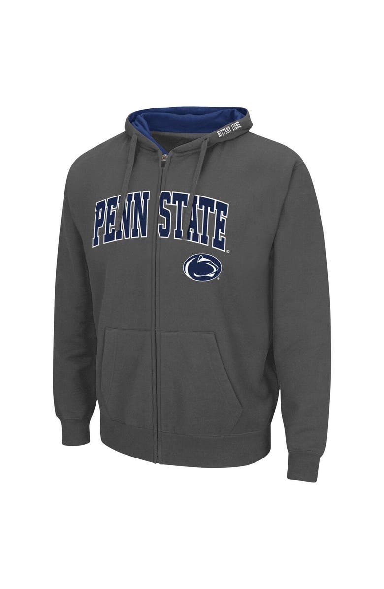 COLOSSEUM Men's Colosseum Charcoal Penn State Nittany Lions Arch & Logo 3.0 Full-Zip Hoodie, Alternate, color, Charcoal