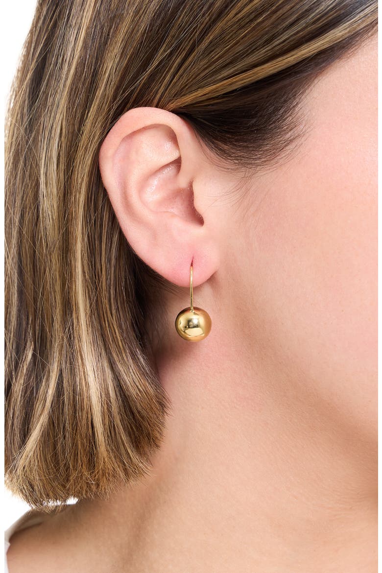 Ball Drop Hoop Earrings, Alternate, color, GOLD