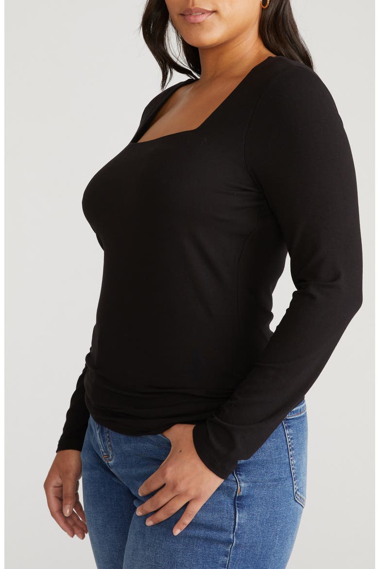 Valentine Liquid Jersey Top, Alternate, color, BLACK