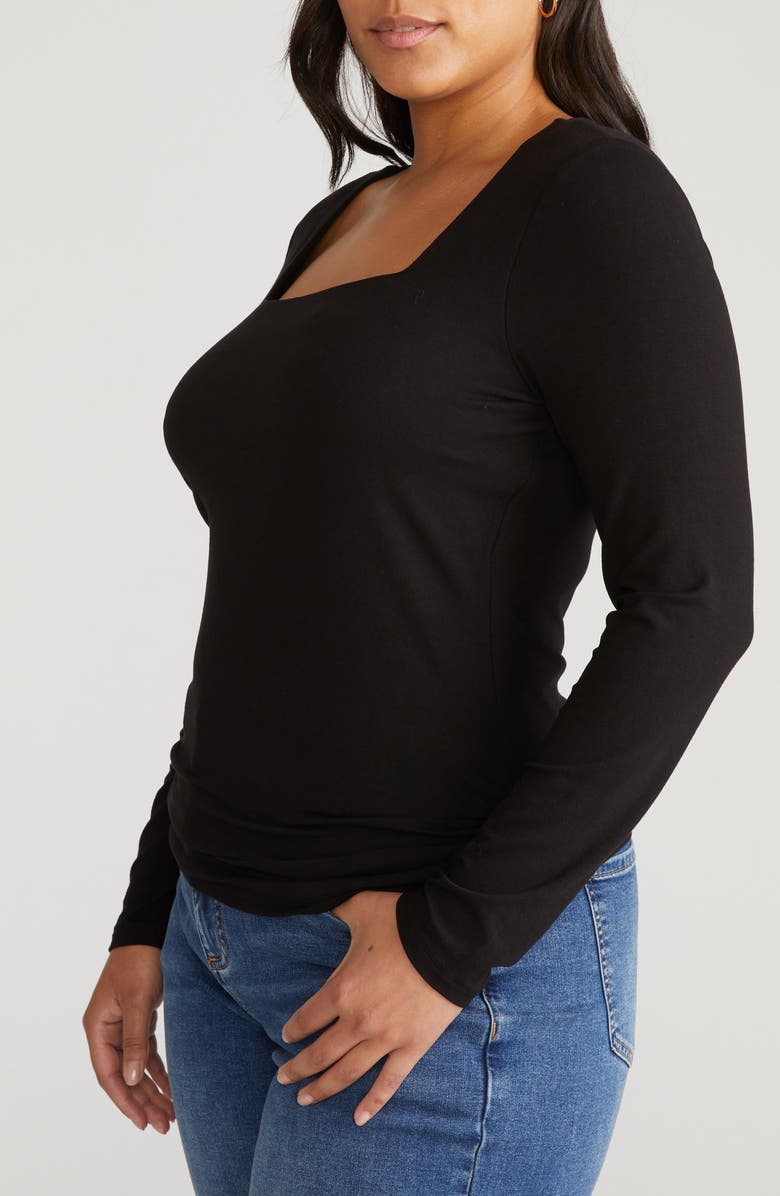 Universal Standard Valentine Liquid Jersey Top, Alternate, color, Black