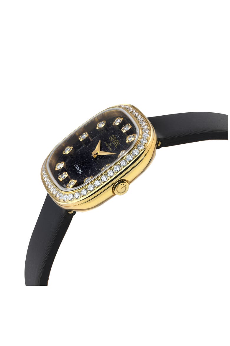 Infinita Swiss Quartz Leather Strap Watch, 30mm, Alternate, color, BLACK
