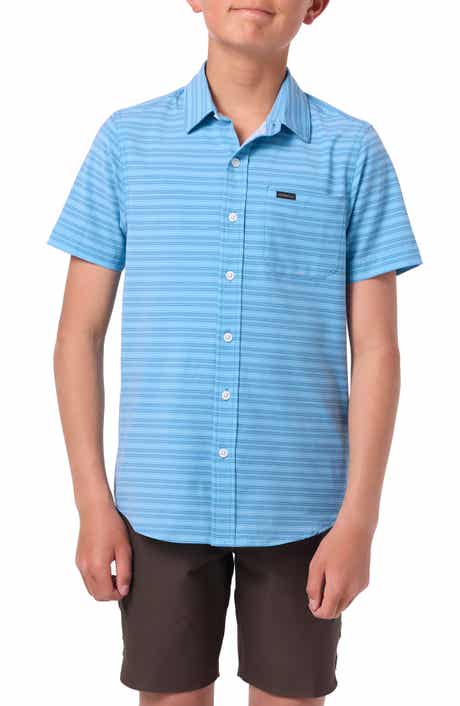 O'Neill Kids' TRVLR Traverse Stripe Short Sleeve Button-Up Shirt
