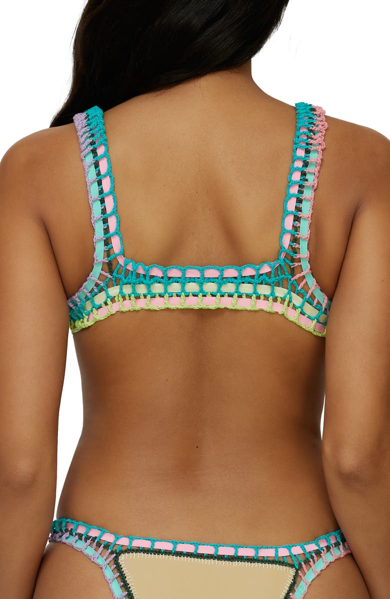 PQ SWIM Crochet Bikini Top, Alternate, color, Taupe