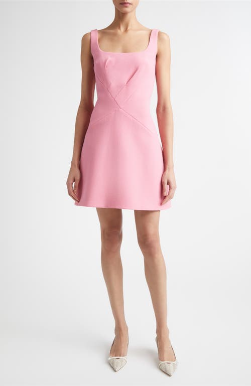 Emilia Wickstead Larvall Wool Crepe Minidress In Pink