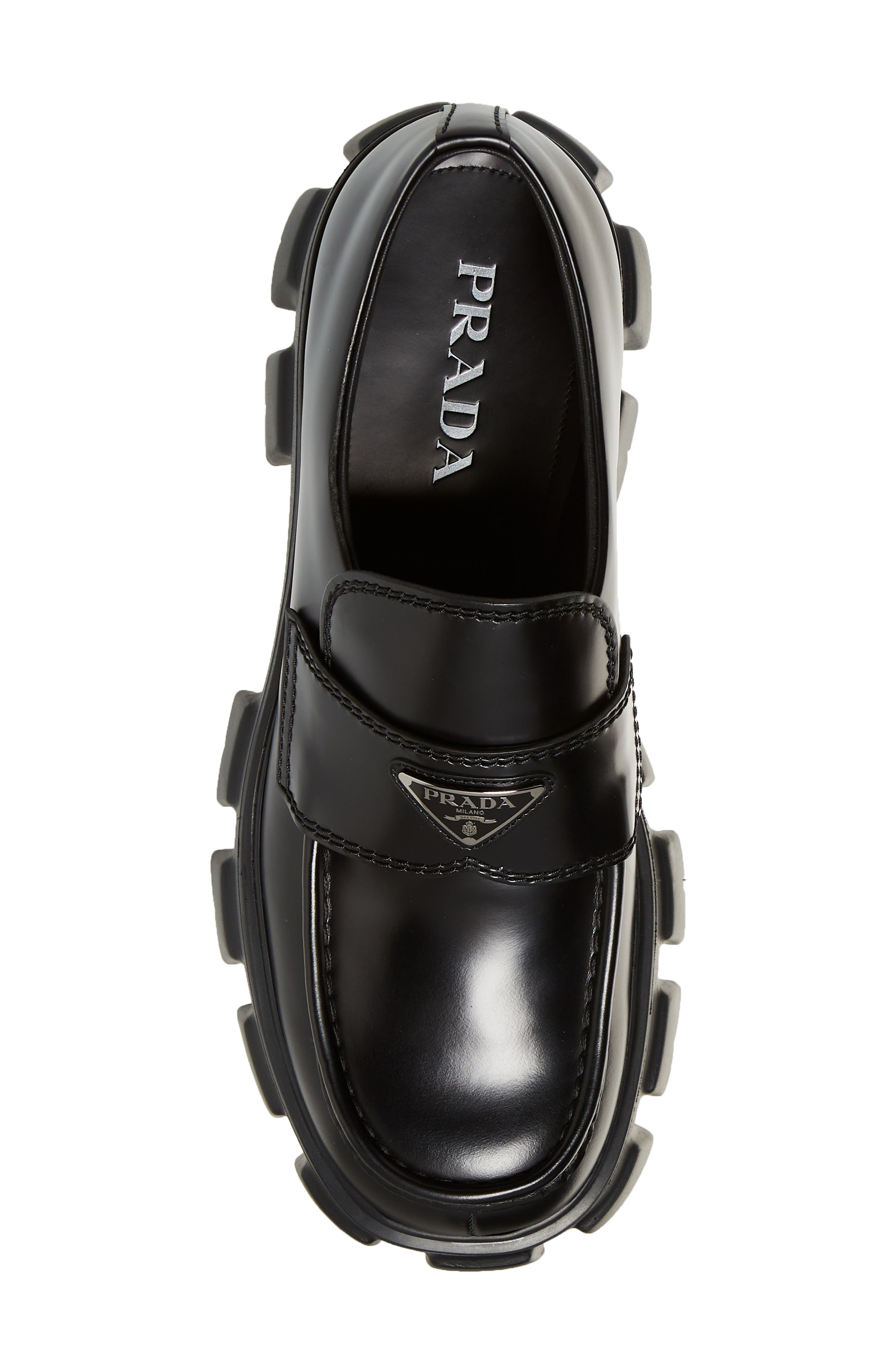 Prada Monolith Lug Sole Loafer, Alternate, color, 