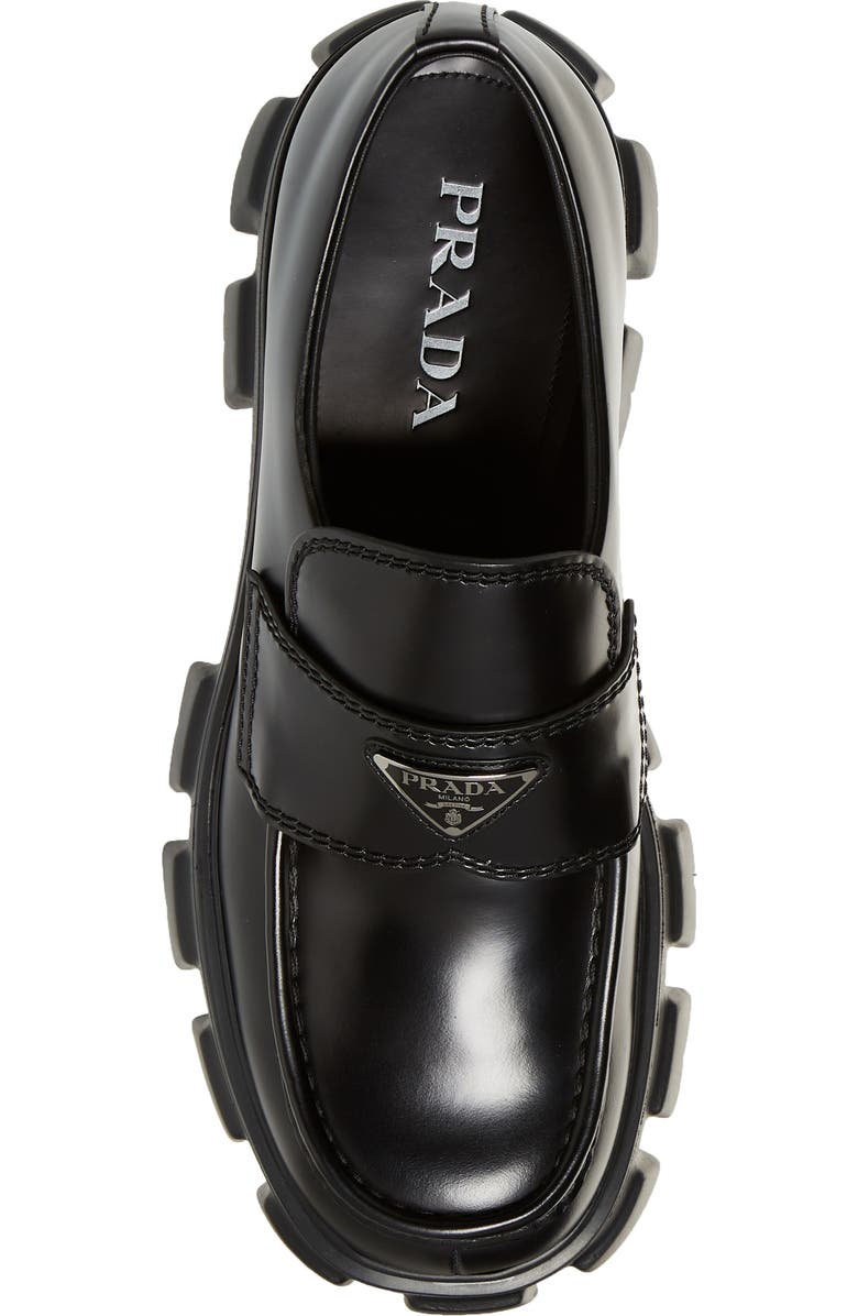 Prada Monolith Lug Sole Loafer, Alternate, color,