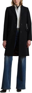 Lauren Ralph Lauren Longline Wool Blend Twill Coat