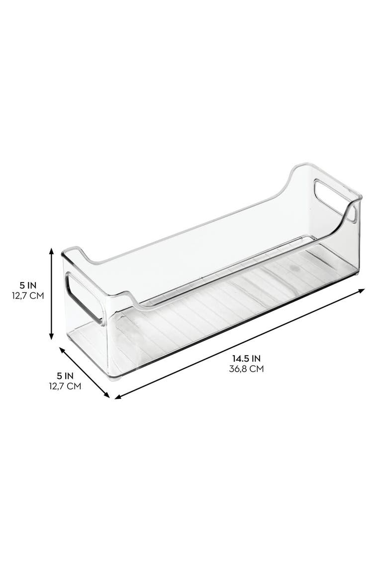 Stackable Plastic Pantry Bin - Storage Bin with Handles for Cabinets or Fridge - Set of 4 - Clear, Alternate, color, Clear