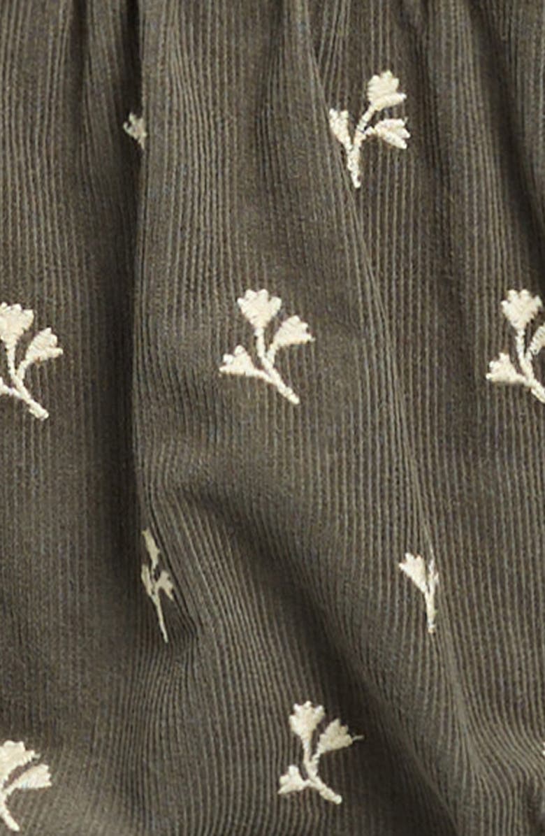 QUINCY MAE Freya Embroidered Cotton Corduroy Bodysuit, Alternate, color, Evergreen