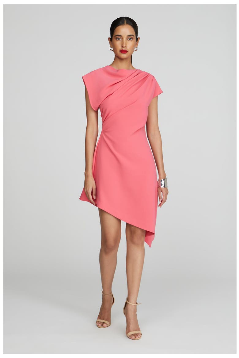 Jolie Dress in Luxe Crepe, Alternate, color, Guava