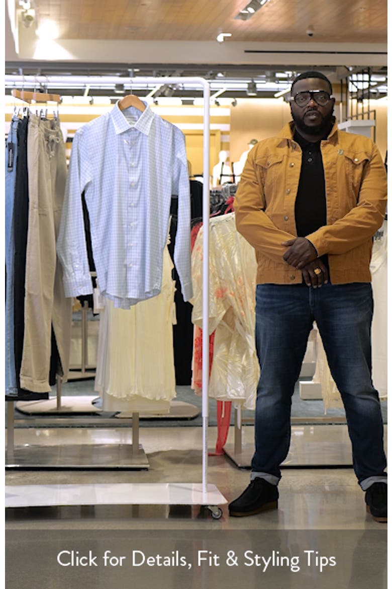 Trim Fit Plaid Premium Performance Dress Shirt video