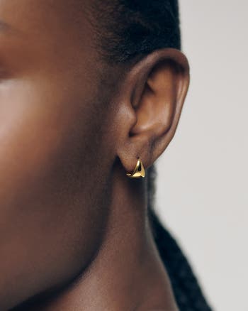 Tapered Huggie Hoop Earrings