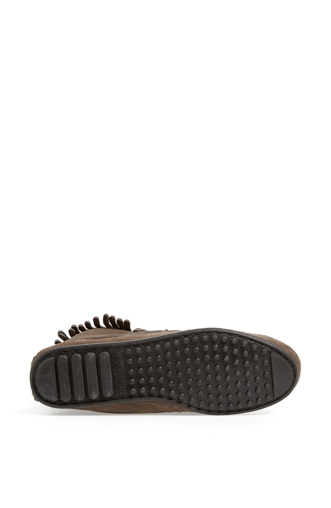 'Tramper' Fringed Suede Ankle Bootie, Alternate, color, GREY