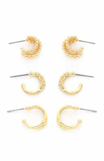 Panacea Set of 3 Assorted Hoop Earrings