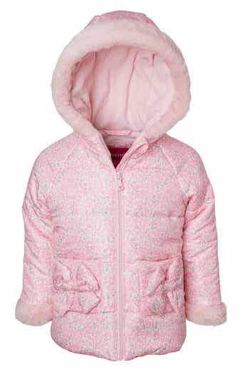 Faux Fur Trim Floral Jacket