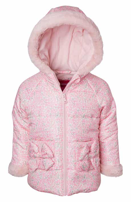 Faux Fur Trim Floral Jacket