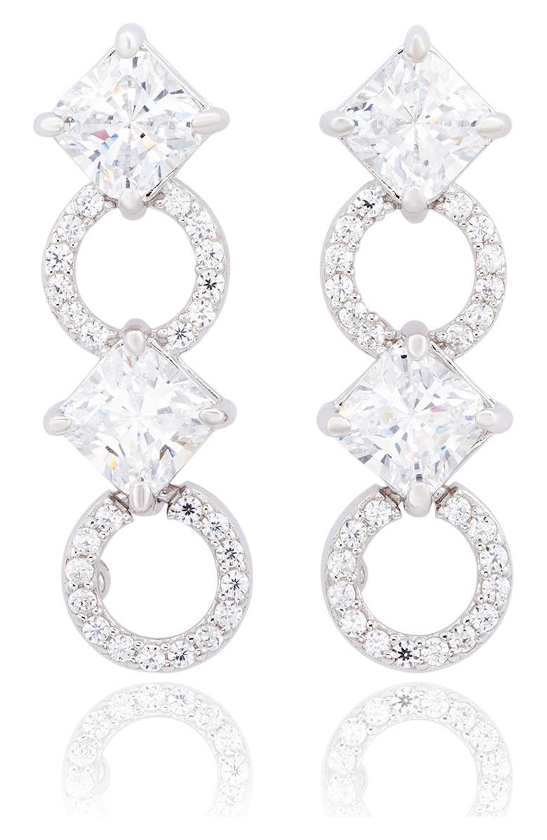 SUZY LEVIAN Sterling Silver CZ Link Drop Earrings, Main, color, Silver
