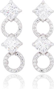 SUZY LEVIAN Sterling Silver CZ Link Drop Earrings
