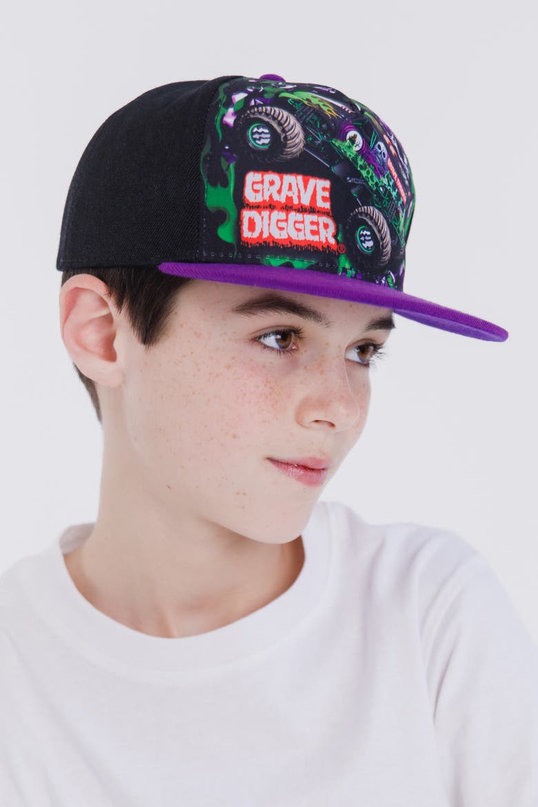 Grave Digger Strapback Baseball Cap, Alternate, color, Grave Digger Black