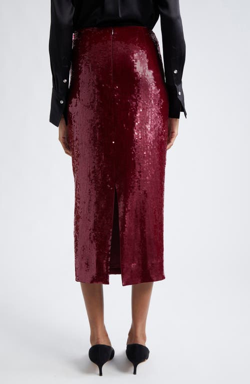 Veronica Beard Koa Sequined Midi Skirt In Wine