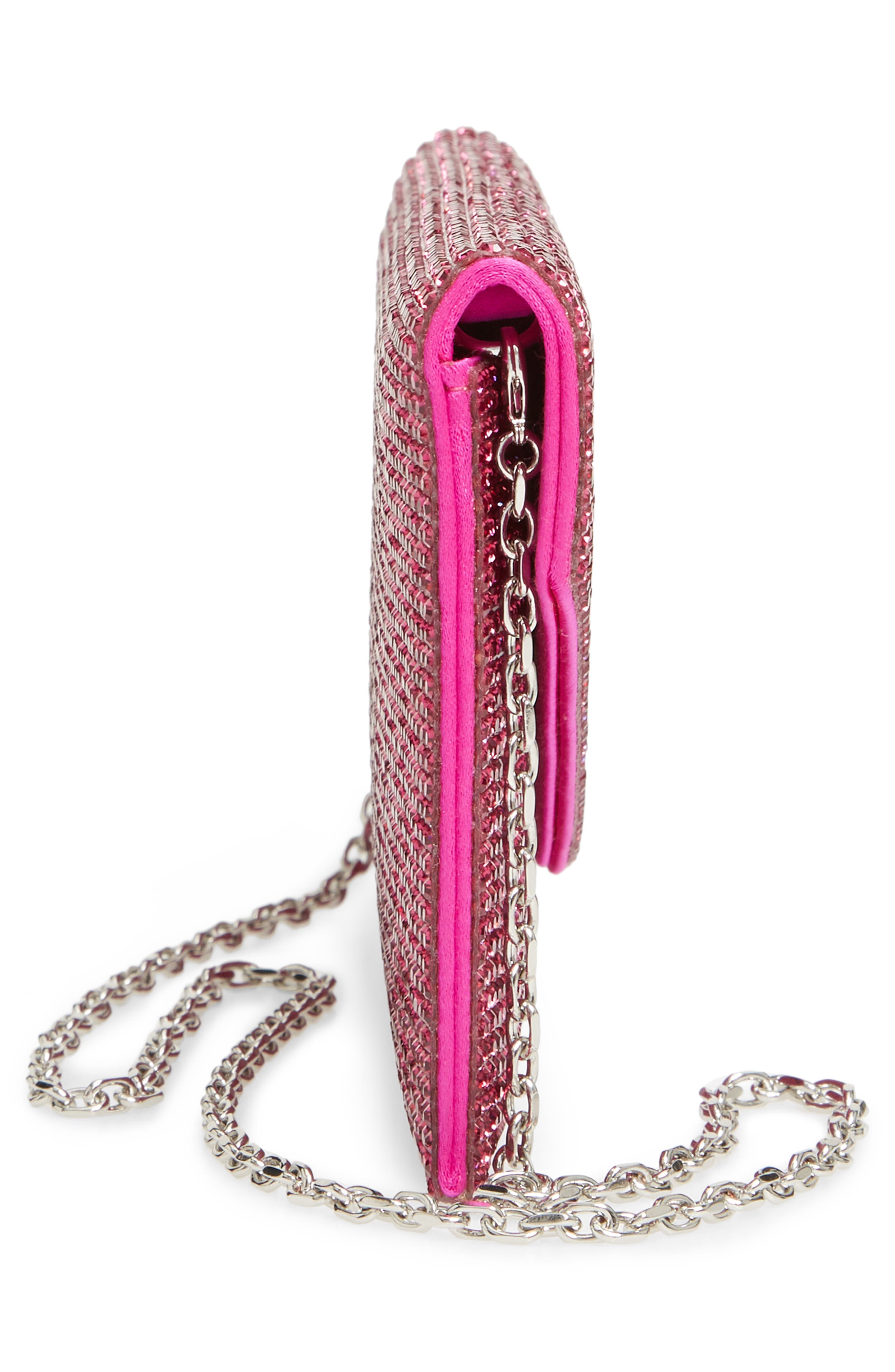 Beaded Envelope Clutch, Alternate, color, FUSCHIA