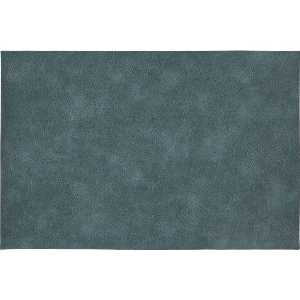 Dainty Home Faux Leather Reversible Set Of 4 Placemats In Reversible Blue Navy