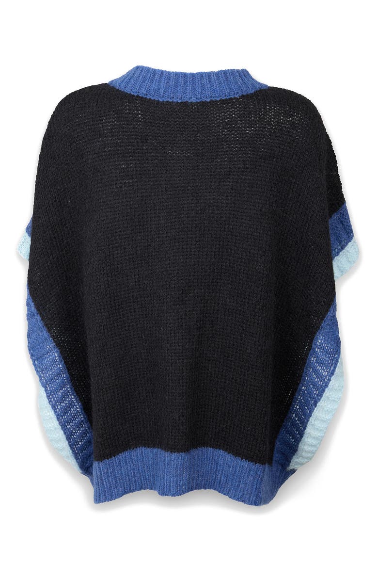 SAACHI Striped V-Neck Sweater, Alternate, color, Black