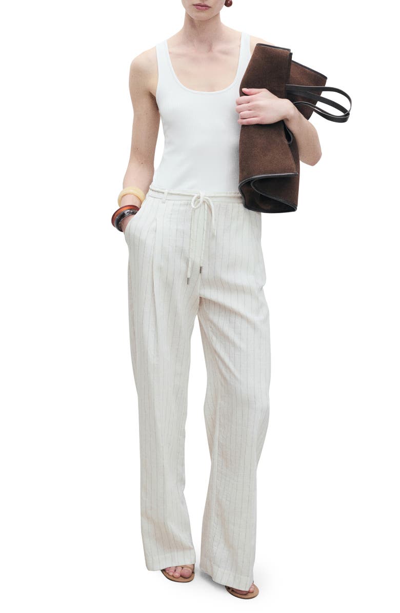 MANGO Mixed Media Tank Jumpsuit, Main, color, 