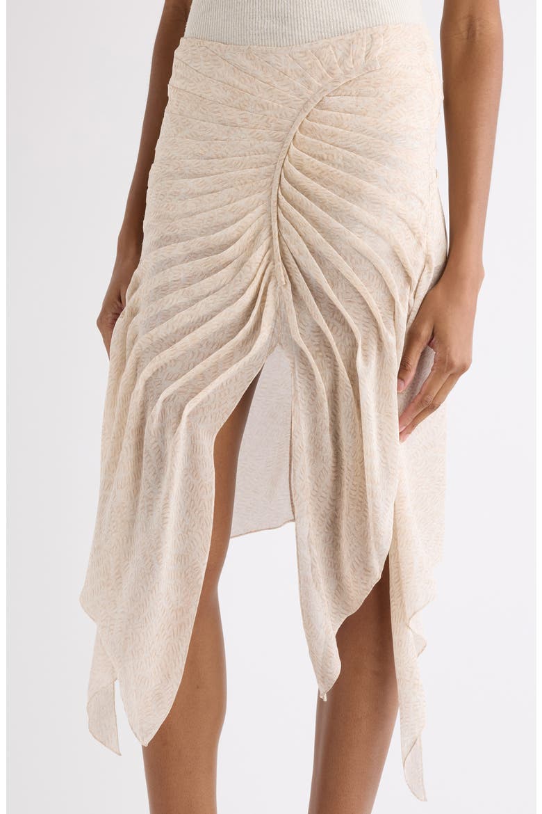 Taylora Pleated Silk Georgette Skirt, Alternate, color, ECRU