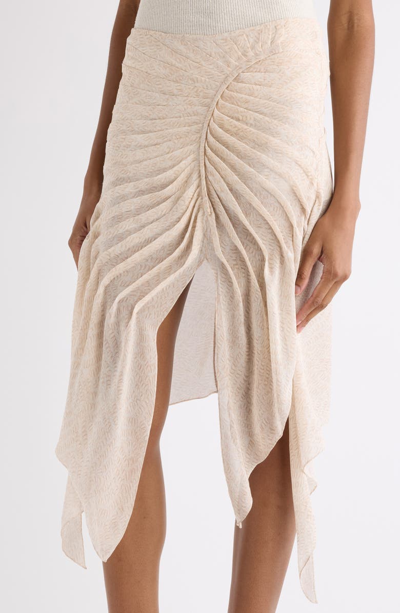 Isabel Marant Taylora Pleated Silk Georgette Skirt, Alternate, color, Ecru
