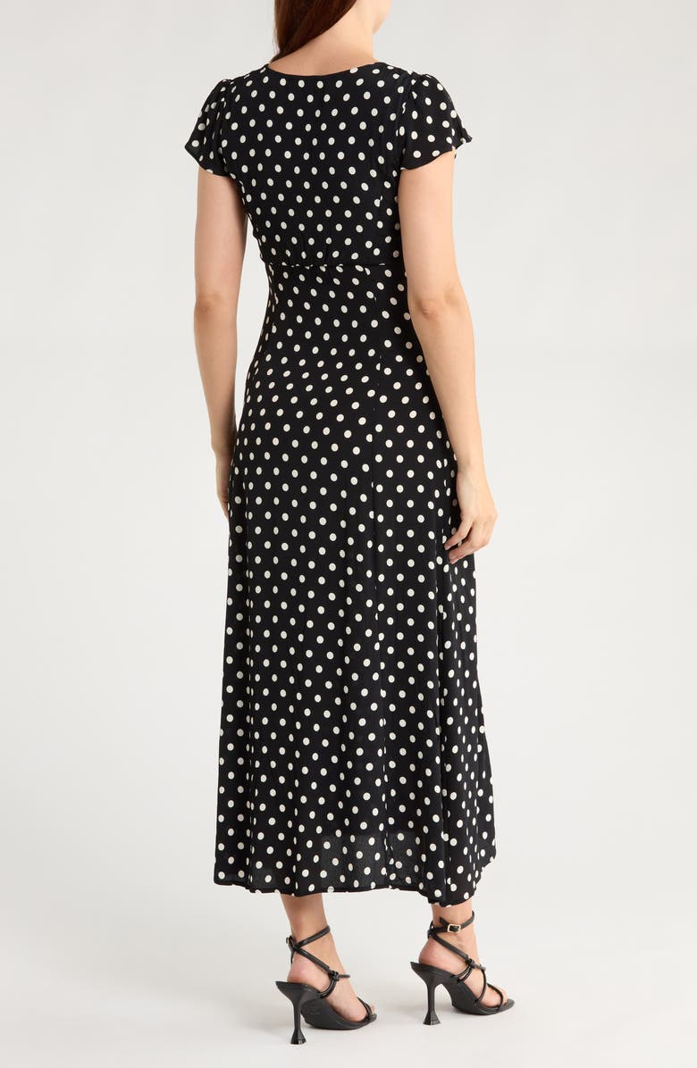 Blu Pepper Poka Dot Print Midi Dress, Alternate, color, Black