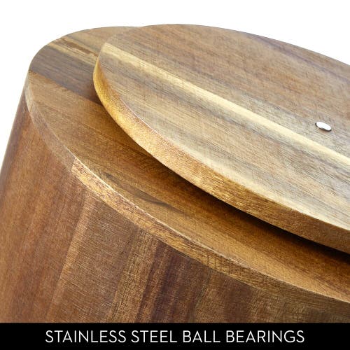 Basic 10-inch Round Acacia Wood Lazy Susan Organizer For Kitchen