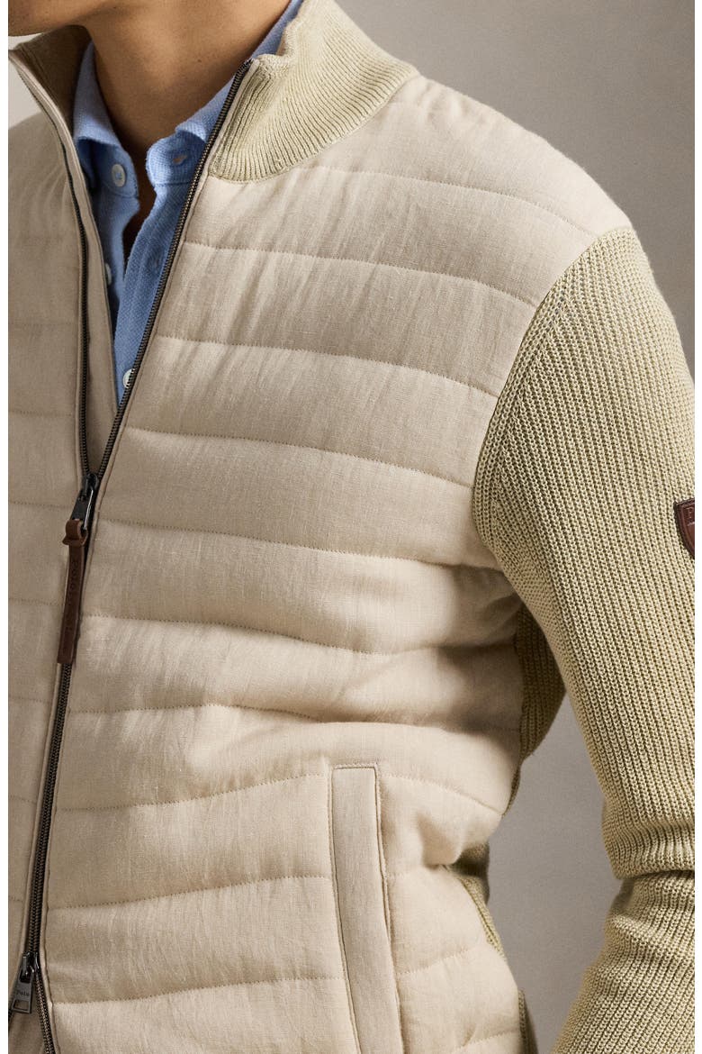 Hybrid Linen Zip Cardigan, Alternate, color, BEIGE LINEN