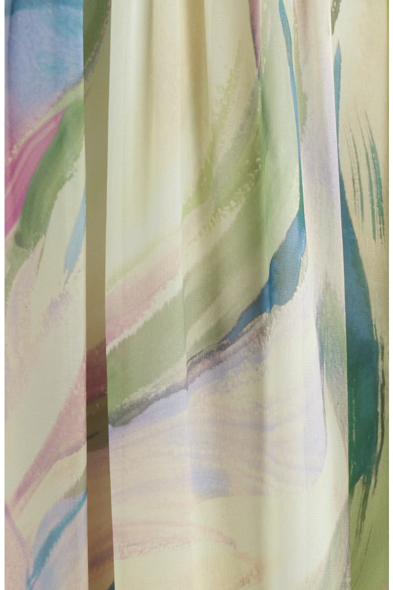 Abstract Print Chiffon Gown, Alternate, color, GREEN MULT