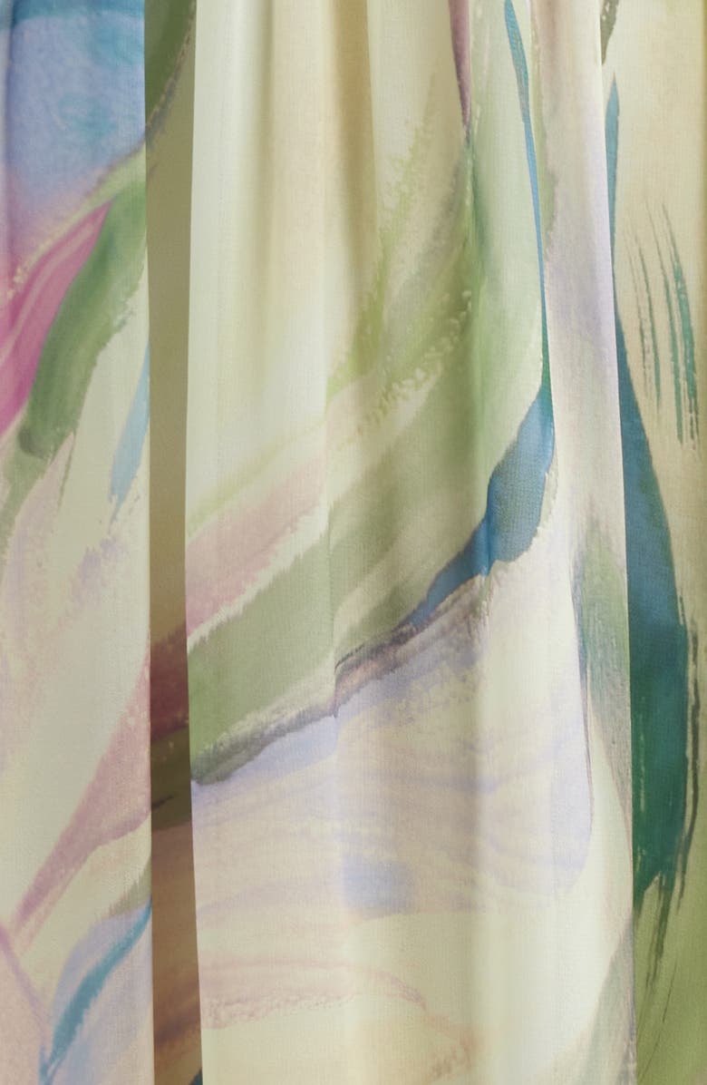 Vince Camuto Abstract Print Chiffon Gown, Alternate, color, Green Mult